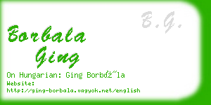 borbala ging business card